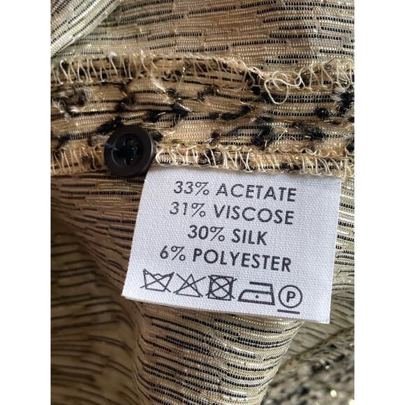 Dries Van Noten Iconic Gorgeous Column Dress ~ Gold Metallic Black ~ Sz 44 - Picture 8 of 8